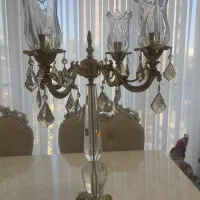 دو عدد شمعدان کریستال چک برقی بسیار شیک