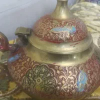 قوری برنجی نقش دار
