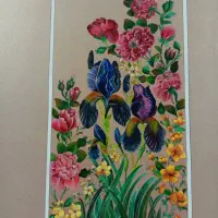 نقاشی گل ومرغ تذهیب