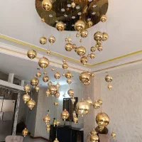 لوستر مدرن توپک طلائی|لوستر و چراغ آویز|تهران, صادقیه|دیوار