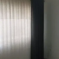 پرده پانچ با آستری و پرده حریر چوب پرده کرکره ای