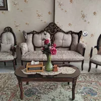 مبلمان ۹ نفره استیل چوب راش بامیز ودوعدعسلی