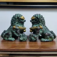 جفت مجسمه شیر برنزی تایلندی الهه ثروت