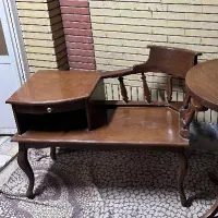 میز تلفن چوبی