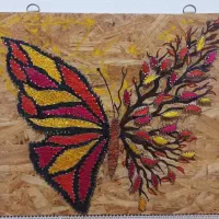 تابلو تلفیقی نخ ومیخ و رزین|تابلو، نقاشی، عکس|گنبد کاووس, |دیوار