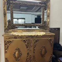 اینه کنسول همراه با ساعت و شمعدان