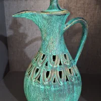 پارچ دکوری سفالی  سبز