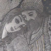 سینی مسی قلم زنی عتیقه