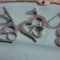 پلاک و گوشواره نقره ۹۲۵
