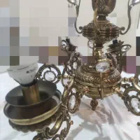 لوستر۶شعله برنجی قدیمی|لوستر و چراغ آویز|تهران, افسریه جنوبی|دیوار