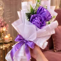 دسته گل روبانی اماده برای مدرسه در رنگبندی