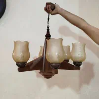 دو عدد لوستر چوبی سلطنتی|لوستر و چراغ آویز|رشت, کوی حسینی|دیوار