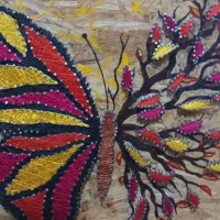 تابلو تلفیقی نخ ومیخ و رزین|تابلو، نقاشی، عکس|گنبد کاووس, |دیوار