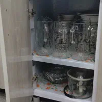 کابینت فلزی با گاز پنج شعله و سینگ|آب‌چکان و نظم‌دهنده ظروف|بلبان آباد, |دیوار