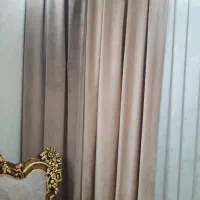 پرده سفید مدل پتینه و دو عدد والون مخمل|پرده، رانر، رومیزی|تهران, تهرانسر شرقی|دیوار