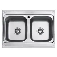 مدل روکار BIMAX 518 سینک ۲لگن ظرفشویی استیل