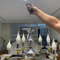 لوستر ۸ شاخه تمام استیل