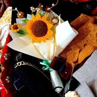 دسته گل بافتنی آفتابگردون