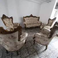 مبل سلطنتی ۷ نفره... و مبل چرم ۴ نفره|مبلمان خانگی و میز عسلی|محمودآباد, |دیوار