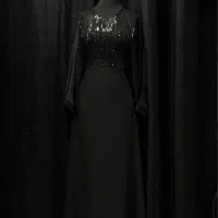 عبا زنانه با کمربند قابل تنظیم و جنس کرپ الیزه