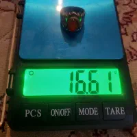 انگشترنقره رکاب شبکه باعقیق جزع یمنی سرخ کهنه وخطی