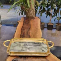 سینی سیلور اماراتی لبه دار برندپلیسکووارداتی خشدار|ظروف سرو و پذیرایی|مشهد, سلام|دیوار