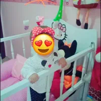 تخت نوزادی کیتی دخترانه کشوردار و محافظ دار