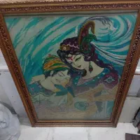 تابلو کوبلنی لیلی و مجنون قاب ملایر|صنایع دستی و سایر لوازم تزئینی|هشتگرد, شهرک گلخانه|دیوار