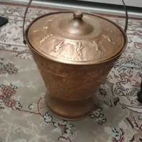 سطل مسی درب دار قدیمی