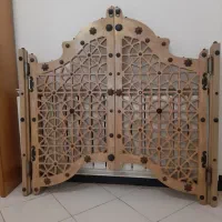 درب چوبی گره چینی کابوی/گل میخ کاری شده+ لولا