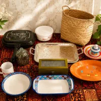 ملامین قدیمی،گل مرغی، ظروف گل پنبه ای(ورق بزنید)|کلکسیون اشیاء عتیقه|تهران, ازگل|دیوار