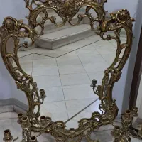 آینه و شمعدان برنج قدیمی