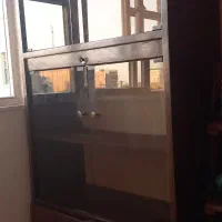 کتابخانه سالم شیشه دودی ولوستر مخمل ترک|کتابخانه، شلف، قفسههای دیواری|فردیس, فردیس|دیوار