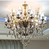 لوستر تمام برنج دو طبقه ۱۰ شاخه