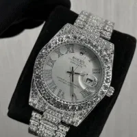 ساعت فول نگین صفحه طوسی