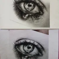 نقاشی سیاه قلم چشم