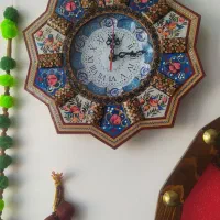 ساعت دیوار و جا دستمال کاغذی خاتم کاری