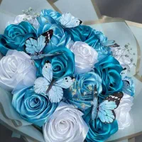 دسته گل رز روبانی|گل مصنوعی|شیراز, میانرود|دیوار