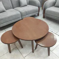 میز جلومبلی و عسلی مینیمال مدل گرد ساده جنس چوب