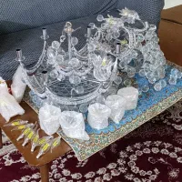 2 عدد لوستر کریستال جفت کوچک و بزرگ