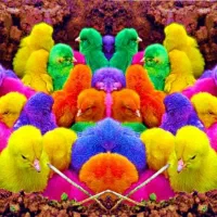 جوجه رسمی رنگی و ادرک