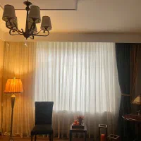 پرده ترک با ۴ دستک کرم و سبز