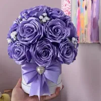 سفارش گل روبانی برای خاص پسندابصورت باکس و دسته ای|گل مصنوعی|چابهار, |دیوار