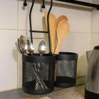 جاقاشقی فلزی دسته چوبی|آب‌چکان و نظم‌دهنده ظروف|مشهد, هنرور|دیوار