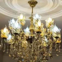 تولیدی لوستر رستمی .لوستر۱۲شاخه ۲۴ شعله برنز پرکار