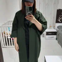 پالتو بارونی بلند آستین سرب پشت زیپ نما فری سایز|لباس|آستانه اشرفیه, |دیوار