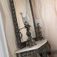 آینه و شعمدان برنز و کریستال چک