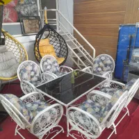 مدل بیضی ویلایی باغی حیاطی میز صندلی|مبلمان خانگی و میز عسلی|خمینی‌شهر, |دیوار