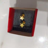 گوشواره میخی ستاره ای با بست پشتش 1گرم 350سوت