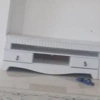 میز تلویزیون سفید دو تیکه